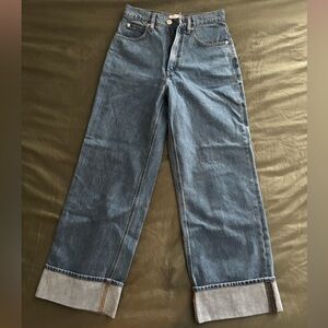 Frame Denim Light Blue High-Rise Wide Jeans